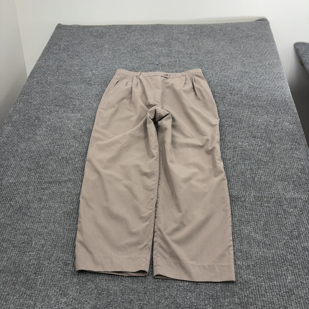 Zanella Trousers Womens 32 Tan Pleated Wide Leg Made in Italy Business Casual